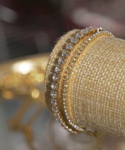Alternative view of Delicate Zircon Tennis Bracelet – 18kt Gold-Plated